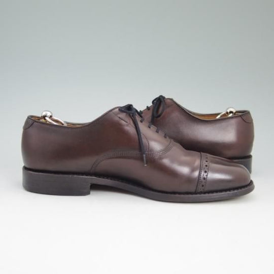 美品★(米)アレンエドモンズ 8D【★パンチドキャップ/Byron】カーフ/濃茶/メンズ/ALLEN EDMONDS★a775