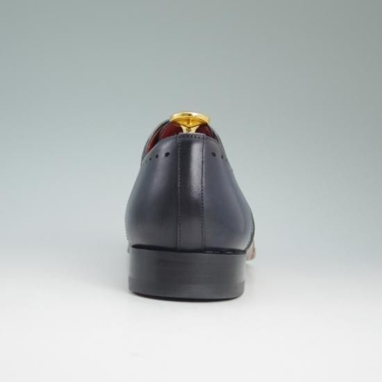 ほぼ試着程度★マグナーニ 39【定価8万程度★オパンケ ボロネーゼ製法】パンチドキャップトゥ/ネイビー/MAGNANNI★a782