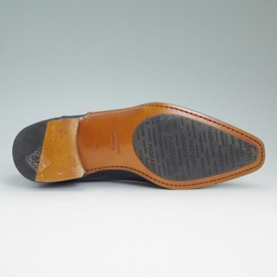 ほぼ試着程度★マグナーニ 39【定価8万程度★オパンケ ボロネーゼ製法】パンチドキャップトゥ/ネイビー/MAGNANNI★a782