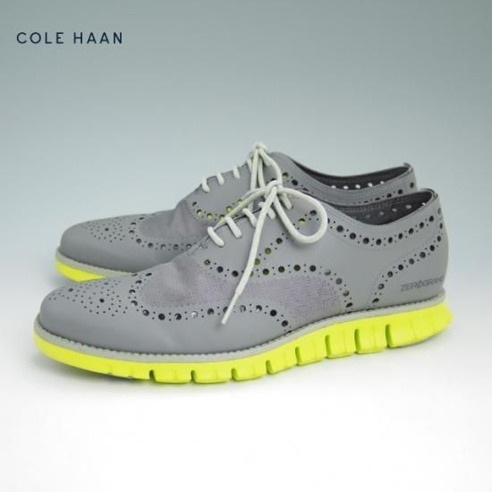 ほぼ試着程度★コールハーン SIZE 7.5【★ZERO GRAND/ゼログランド】グレー×イエロー/COLE HAAN★a784