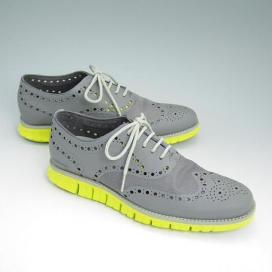 ほぼ試着程度★コールハーン SIZE 7.5【★ZERO GRAND/ゼログランド】グレー×イエロー/COLE HAAN★a784