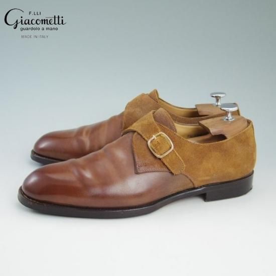 美品★フラテッリジャコメッティ 42【定11.8万★つま先コードバン】FG397-001 CULATTA CAVALLO/モンクストラップ/F.LLI Giacometti★a789