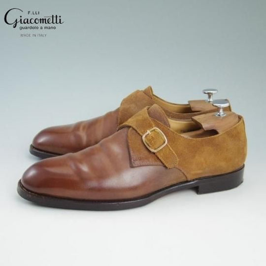 美品★フラテッリジャコメッティ 42【定11.8万★つま先コードバン】FG397-001 CULATTA CAVALLO/モンクストラップ/F.LLI Giacometti★a789