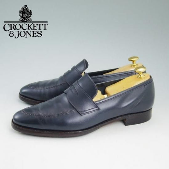 極上★クロケット&ジョーンズ 6.5E【★ポールスミス別注/PaulSmith/コインローファー/ネイビー色/靴】Crockett&Jones★a797