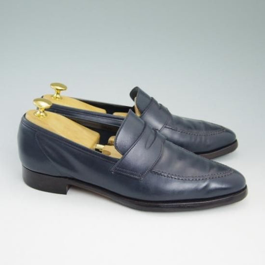 極上★クロケット&ジョーンズ 6.5E【★ポールスミス別注/PaulSmith/コインローファー/ネイビー色/靴】Crockett&Jones★a797