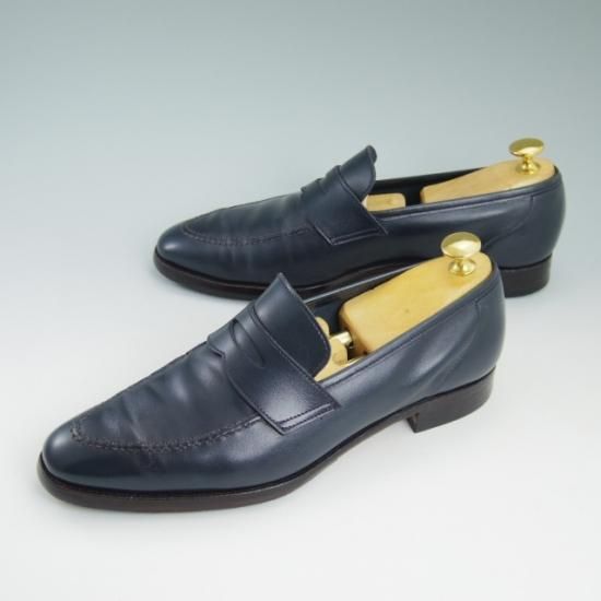 極上★クロケット&ジョーンズ 6.5E【★ポールスミス別注/PaulSmith/コインローファー/ネイビー色/靴】Crockett&Jones★a797