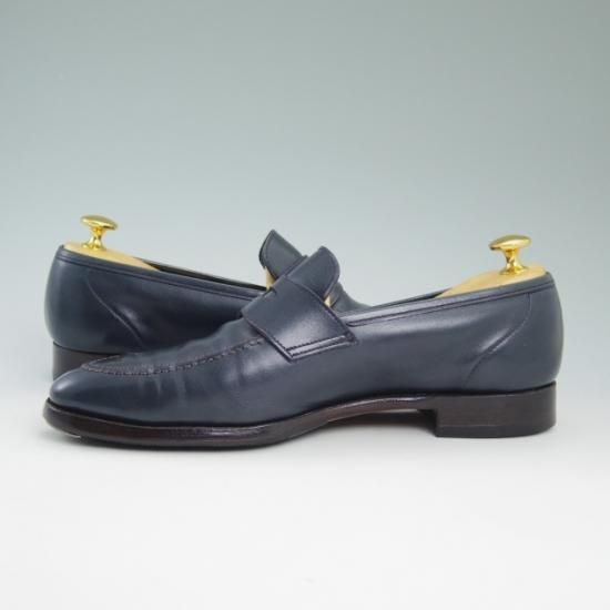 極上★クロケット&ジョーンズ 6.5E【★ポールスミス別注/PaulSmith/コインローファー/ネイビー色/靴】Crockett&Jones★a797