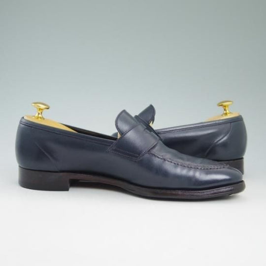 極上★クロケット&ジョーンズ 6.5E【★ポールスミス別注/PaulSmith/コインローファー/ネイビー色/靴】Crockett&Jones★a797
