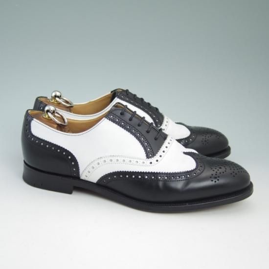 極美品★アルフレッドサージェント UK8【★コンビ仕様/George】フルブローグ/サージェント/Alfred Sargent★a805