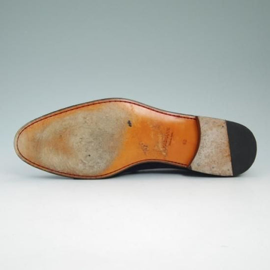 極美品★マグナーニ SIZE 42【★リボンローファー/スエード】ネイビー/MAGNANNI★a808