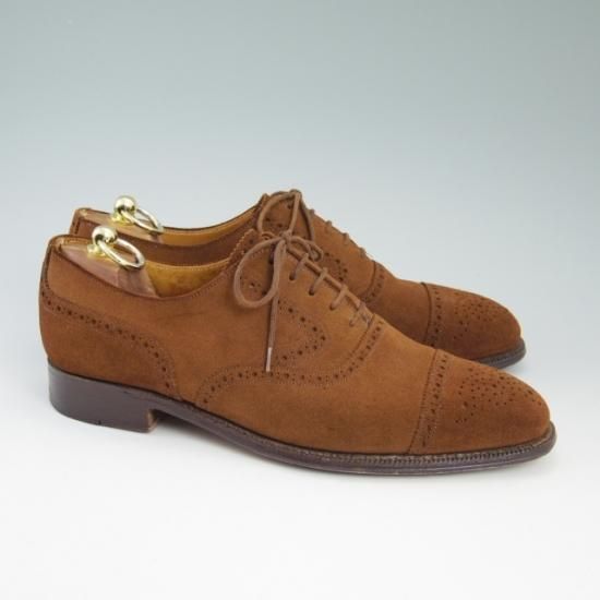 極上★チーニー 8.5F【★CURZON/6184ラスト/スエード/セミブローグ】CHEANEY★a813