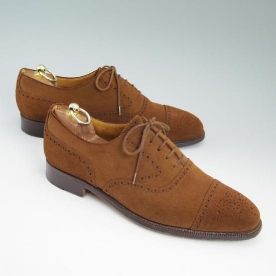 極上★チーニー 8.5F【★CURZON/6184ラスト/スエード/セミブローグ】CHEANEY★a813