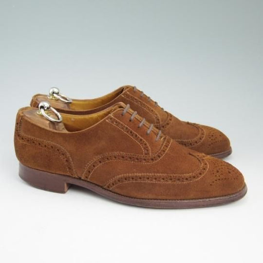 極上★クロケット&ジョーンズ 7.5E【★海外レアショップ/(英)RhodesWood別注】スエード/ROXBURGH/フルブローグ/Crockett&Jones★a814