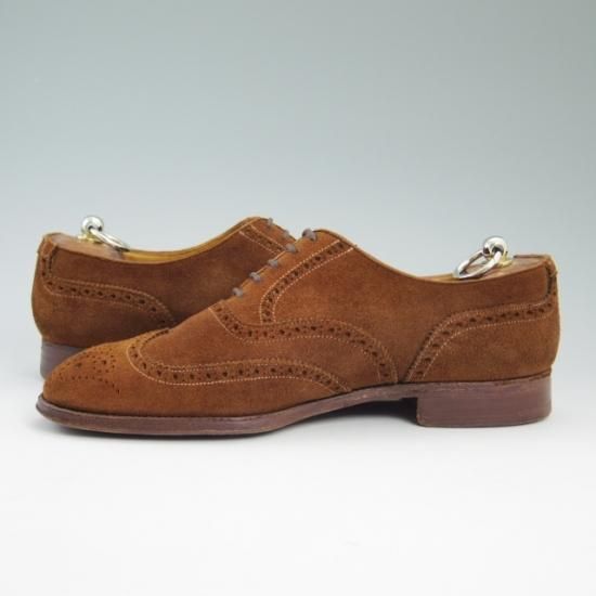 極上★クロケット&ジョーンズ 7.5E【★海外レアショップ/(英)RhodesWood別注】スエード/ROXBURGH/フルブローグ/Crockett&Jones★a814