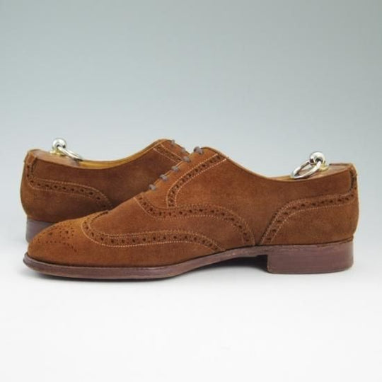 極上★クロケット&ジョーンズ 7.5E【★海外レアショップ/(英)RhodesWood別注】スエード/ROXBURGH/フルブローグ/Crockett&Jones★a814