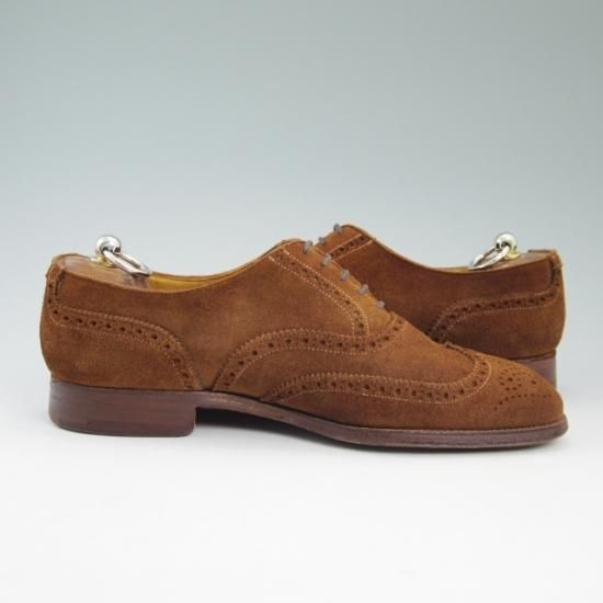 極上★クロケット&ジョーンズ 7.5E【★海外レアショップ/(英)RhodesWood別注】スエード/ROXBURGH/フルブローグ/Crockett&Jones★a814
