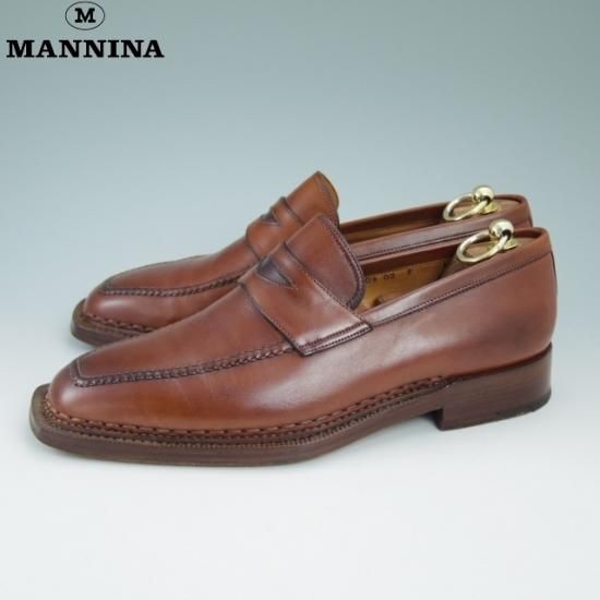 美品★(伊)マンニーナ SIZE 8/【★高額!!】ノルベジェーゼ製法/コインローファー/Mannina★a853