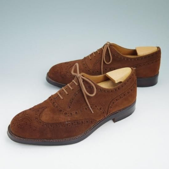 極上★チャーチ 60F/UK6【★希少アンテロープ革/2都市ロゴ】BUCK/73ラスト/フルブローグ/旧チャーチ/Church's★a862