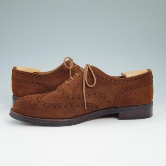 極上★チャーチ 60F/UK6【★希少アンテロープ革/2都市ロゴ】BUCK/73ラスト/フルブローグ/旧チャーチ/Church's★a862