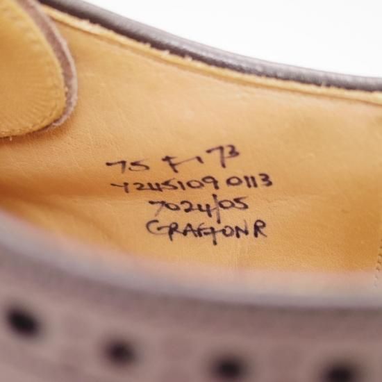 極美品★チャーチ 75F/UK7.5【★ダイナイトソール仕様/グラフトン/173ラスト/GRAFTONE/ネバダカーフ/フルブローグ】Church's★a871