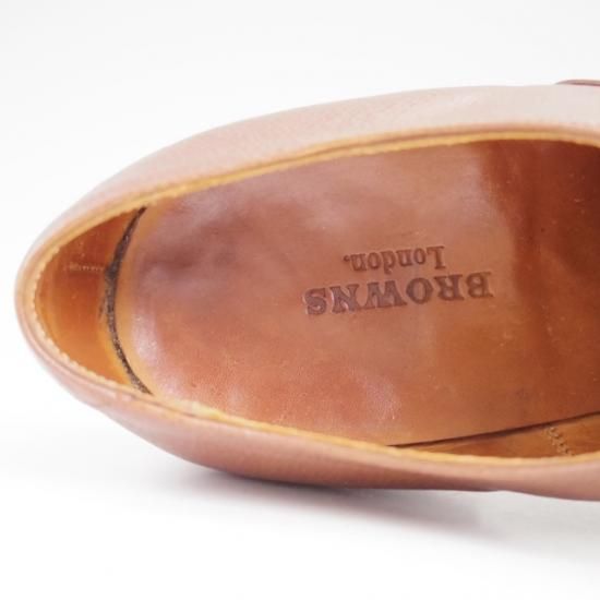 極上★グレンソン UK5.5【★英国老舗ショップ】BROWNS LONDON別注/ストレートチップ/ブラウンズ/GRENSON★a884