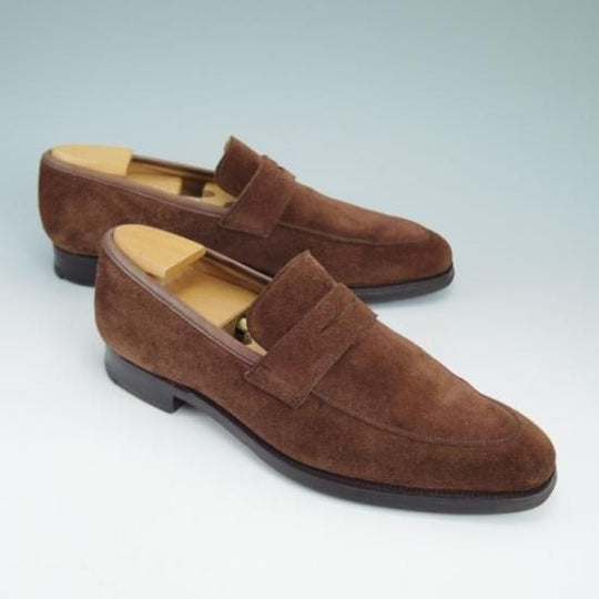 美品★クロケット&ジョーンズ 5E【★ビームス別注/BEAMS/コインローファー/RUTLAND/スエード/348ラスト】Crockett&Jones★a890