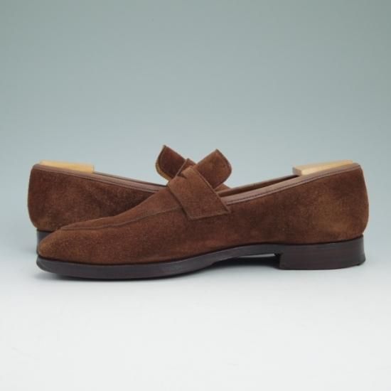 美品★クロケット&ジョーンズ 5E【★ビームス別注/BEAMS/コインローファー/RUTLAND/スエード/348ラスト】Crockett&Jones★a890