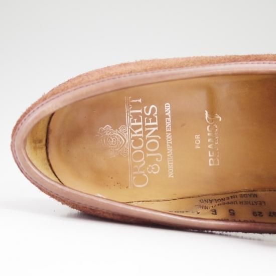 美品★クロケット&ジョーンズ 5E【★ビームス別注/BEAMS/コインローファー/RUTLAND/スエード/348ラスト】Crockett&Jones★a890