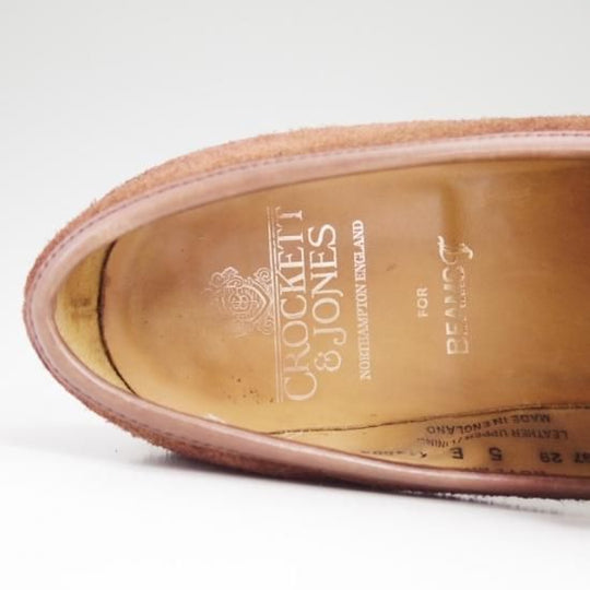 美品★クロケット&ジョーンズ 5E【★ビームス別注/BEAMS/コインローファー/RUTLAND/スエード/348ラスト】Crockett&Jones★a890