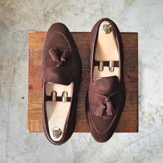 極上★クロケット&ジョーンズ 6.5E【★ビームス別注/BEAMS/タッセルローファー/ALDERNEY/スエード/341ラスト】Crockett&Jones★a891