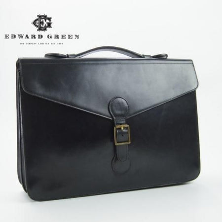 美品★エドワードグリーン/EDWARD GREEN【★レザー ブリーフケース】黒/メンズ ビジネス バッグ★N4745