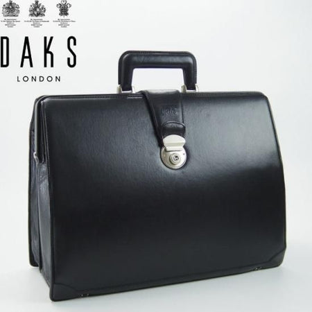 極上★ダックス/DAKS【★鞄】ダレスバッグ/黒/メンズ ビジネス バッグ/レザー ブリーフケース★N4748