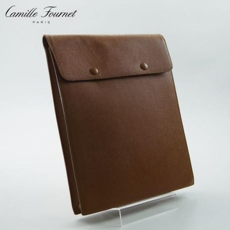 美品★カミーユフォルネ/Camille Fournet【定価10万以上★クラッチバッグ(ドキュメントケース)】レザー/茶/メンズ ビジネス バッグ★N4750