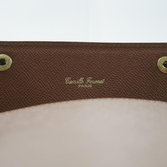 美品★カミーユフォルネ/Camille Fournet【定価10万以上★クラッチバッグ(ドキュメントケース)】レザー/茶/メンズ ビジネス バッグ★N4750