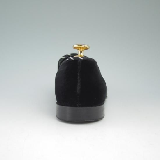 極美品★バーカーブラック US7【定価10万程度★ベルベット/ルームシューズ】スリッパー/スリッポン/BARKER BLACK/バーカー★a895