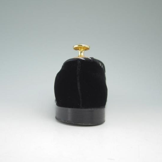 極美品★バーカーブラック US7【定価10万程度★ベルベット/ルームシューズ】スリッパー/スリッポン/BARKER BLACK/バーカー★a895