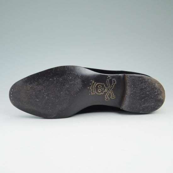 極美品★バーカーブラック US7【定価10万程度★ベルベット/ルームシューズ】スリッパー/スリッポン/BARKER BLACK/バーカー★a895