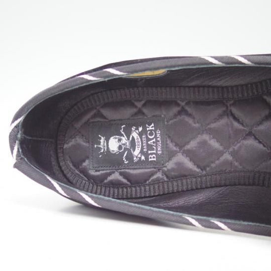 極美品★バーカーブラック US7【定価10万程度★ベルベット/ルームシューズ】スリッパー/スリッポン/BARKER BLACK/バーカー★a895