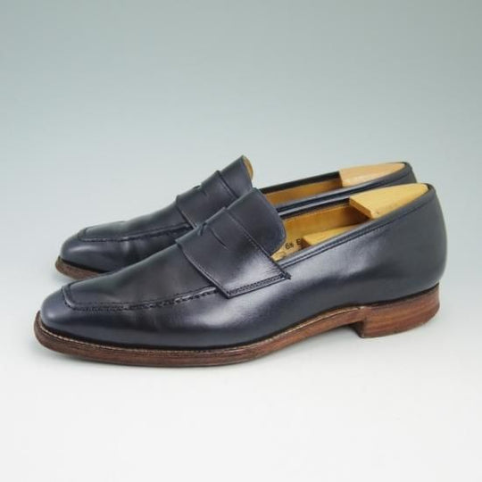 極上★クロケット&ジョーンズ 6.5E【★ポールスミス別注/PaulSmith/コインローファー/紺色(黒に近い濃紺)】Crockett&Jones★a899