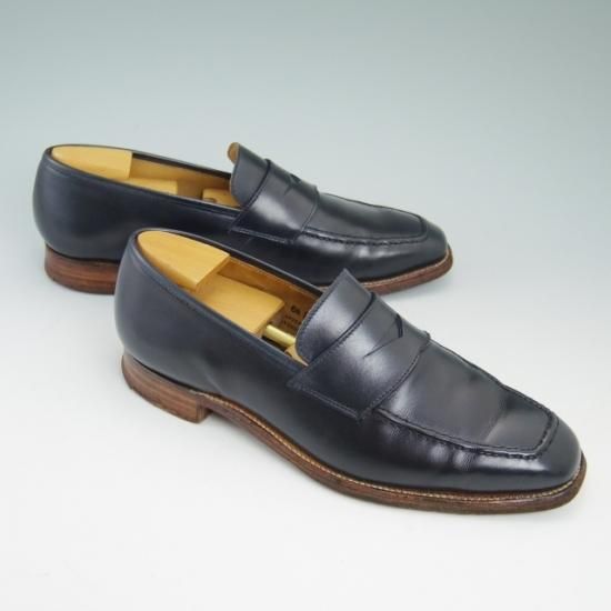 極上★クロケット&ジョーンズ 6.5E【★ポールスミス別注/PaulSmith/コインローファー/紺色(黒に近い濃紺)】Crockett&Jones★a899