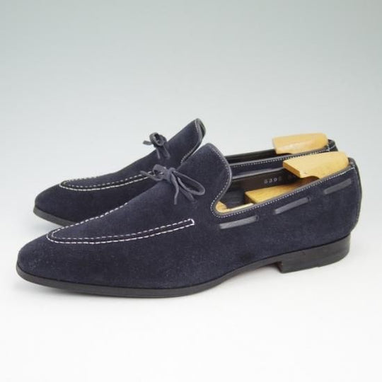 極上★サントーニ SIZE 6【定価10万程度★リボン ローファー】スエード/Santoni★a900