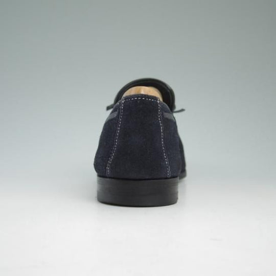 極上★サントーニ SIZE 6【定価10万程度★リボン ローファー】スエード/Santoni★a900