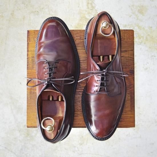 美品★(米)アレンエドモンズ 9.5C【定価15万円以上★コードバン仕様/Leeds】プレーントゥ/赤系/メンズ/ALLEN EDMONDS★a904
