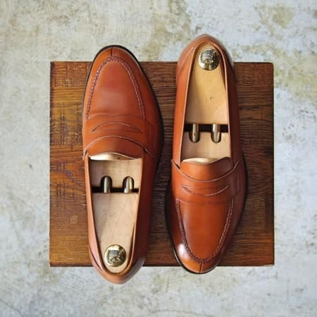 極上★チャーチ 65F/UK6.5【★希少!!スキンステッチ仕様】コインローファー/BRUTON/3都市ロゴ/旧チャーチ/サンダルウッド/Church's★a905