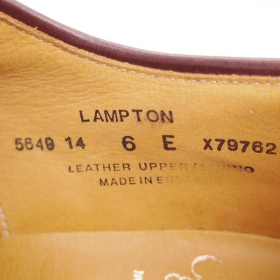 極美品★クロケット&ジョーンズ 6E【★LAMPTON/プレーントゥ/ダービー】Crockett&Jones★a907