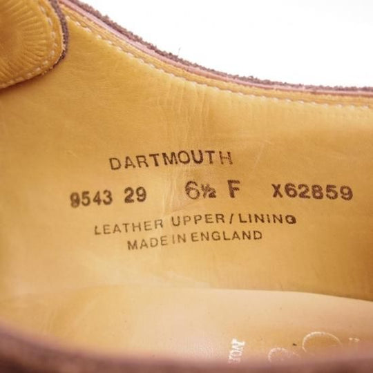 極上★クロケット&ジョーンズ 6.5F【★名作DARTMOUTH/ダートマウス/スエード/プレーントゥ/Vフロント/ダービー】Crockett&Jones★a908