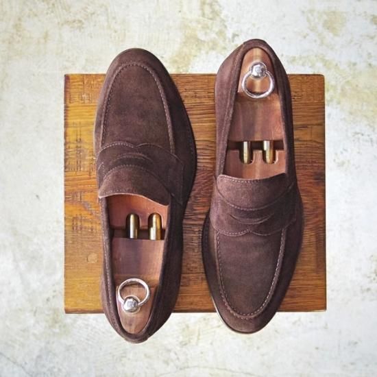 美品★ヤンコ SIZE 7【★コインローファー】スエード/24738/YANKO★a913