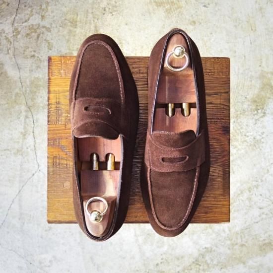 美品★ジョンロブ 8E【★ロペス/LOPEZ/4395ラスト/スエード/コインローファー】JOHN LOBB★a932