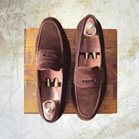美品★ジョンロブ 8E【★ロペス/LOPEZ/4395ラスト/スエード/コインローファー】JOHN LOBB★a932