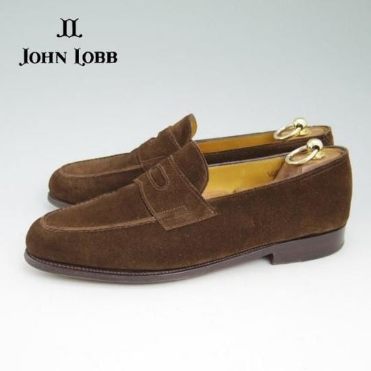 美品★ジョンロブ 8E【★ロペス/LOPEZ/4395ラスト/スエード/コインローファー】JOHN LOBB★a932